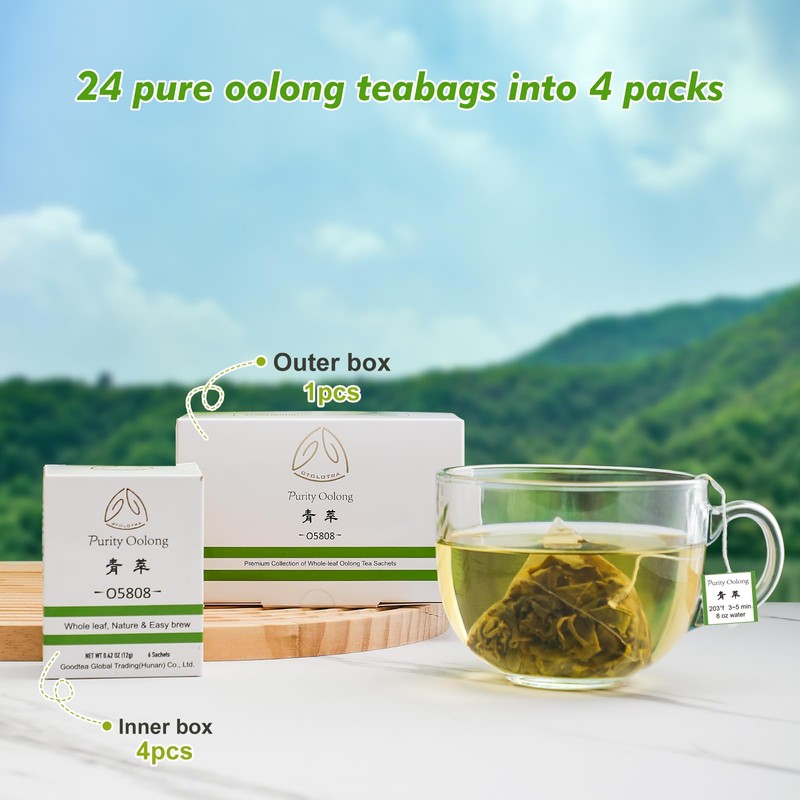GTGLOTRA Oolong Tea Bags, 24 Whole Leaf Tea Bag, Alternative