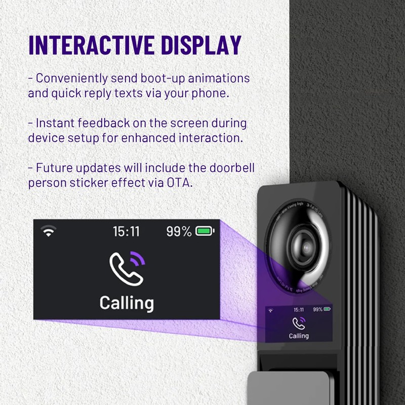 Wireless Video Doorbell w/Smart Lock Set - Incl. Chime, Dual
