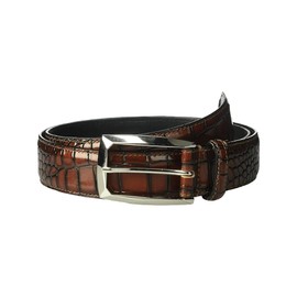 Stacy Adams Men's Ozzie Croc Embossed Belt, Black, 38