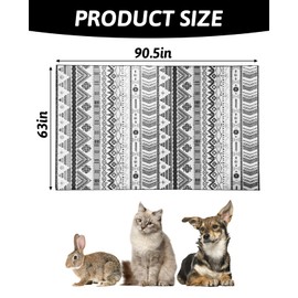 BNOSDM 91" X 63" Extra Large Cage Liners for Rabbits Washable Rabbit Pad Large Bunny Mat Anti Slip Rug for Bunnies, Pet Carpet for Chinchillas Cats Guinea Pigs Ferrets Dogs