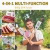 Qinshaine 4-in-1 BBQ Spatula, Multifunction Grill Spatula with Wooden Handle,
