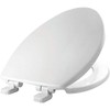 Mayfair Slow Close Elongated White Plastic Toilet Seat