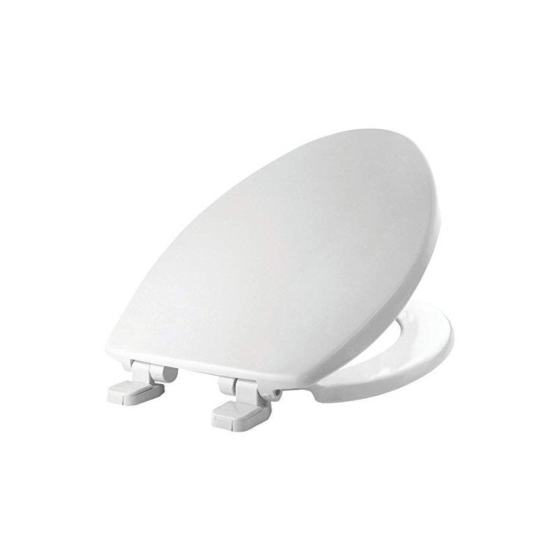 Mayfair Slow Close Elongated White Plastic Toilet Seat