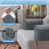 sourcing map 2Pcs Stretch Armrest Covers, Polyester Soft Armchair Slipcovers