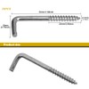 RUIAN Square Bend Hooks, Carbon Steel Self-Tapping Screw Hooks L
