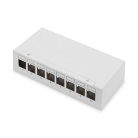 DIGITUS Desktop Modular Patch Panel Shielded 8 Port Light Grey