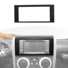 RT-TCZ para Jeep JK Consola Radio, cubierta de visualización para Jeep Wrangler JK JKU 2007-2010, accesorios interiores de fibra de carbono negro