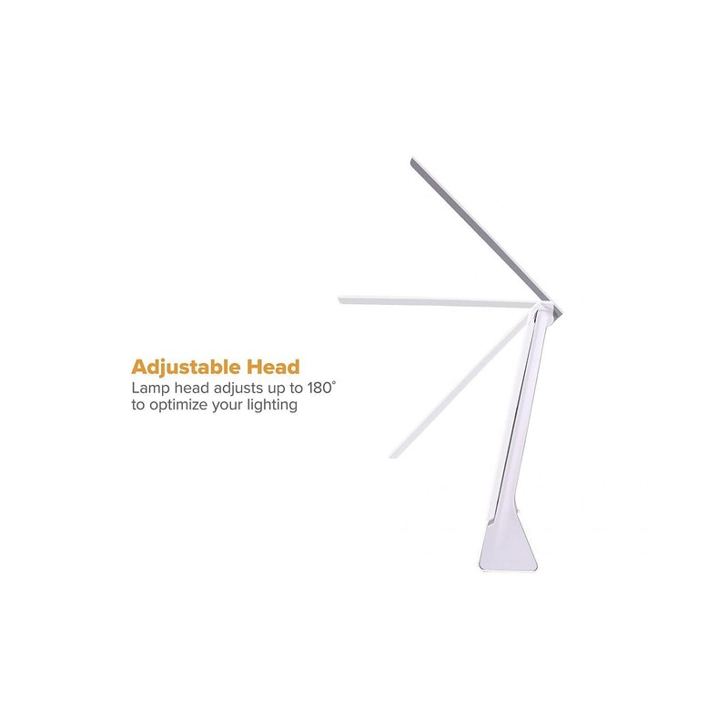 Bostitch Office KT-VLED1810-WHITE Powered Rechargeable Battery LED Desk Lamp, 3