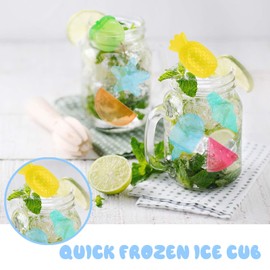 RosyFate Reusable Ice Cubes, Pack of 30 Ice Cubes, Plastic Fruits, Plastic Ice Cubes, Ice Cubes in Fruits, Ice Cubes for Cooling Drinks, Party Decoration (Colourful Fruits - 30 Pieces)