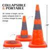 4 Pack 28 inch Collapsible Traffic Cones with LED Light,