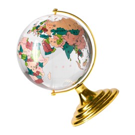 Operitacx Small Crystal Globe 80mm Decorative Rotating Globe with Base for Home and Office Modern Ornament for Scene Layout Decor Ideal Students and Parties