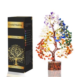 YATSKIA Crystals and Healing Stones - Chakra Tree of Life - Healing Crystals - Meditation Accessories - Chakra Stones - Spiritual Decor - Tree of Life Decor - Stones and Crystals - Artificial Tree