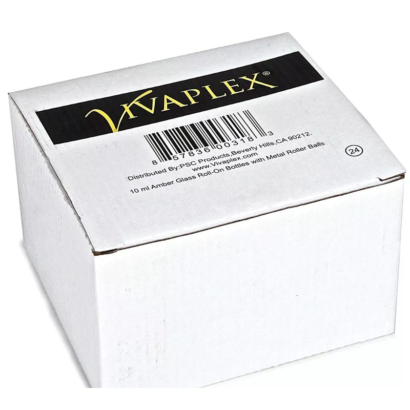 Vivaplex, 24, Amber, 10 Ml De Cristal Roll-on Botellas Con