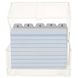 Stylex 49971 Transparent A7 Card Box with 100 74mm x 107mm cards and A-Z Index