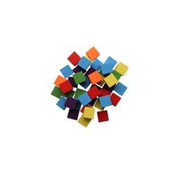 GLOREX Wooden Cubes, Multicolored, 15 mm