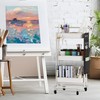 Merapi 3 Tier Metal Rolling Cart with Table Top, Lockable