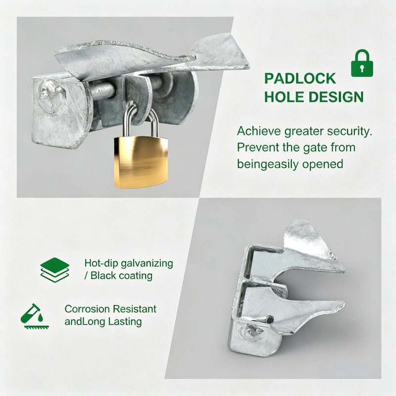 Wmebee Wall Mount Butterfly Latch 1-3/8" to 1-5/8", Gate Fork