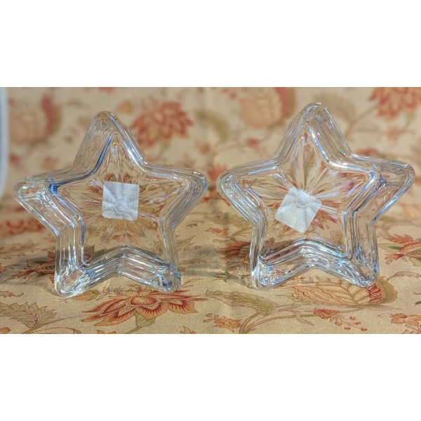 Libbey Set of 2 Libbey Star Shaped Glass Bowls Nut