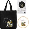 Embroidery Kit for Beginners with Canvas Bag, Embroidery Hoops, Threads,