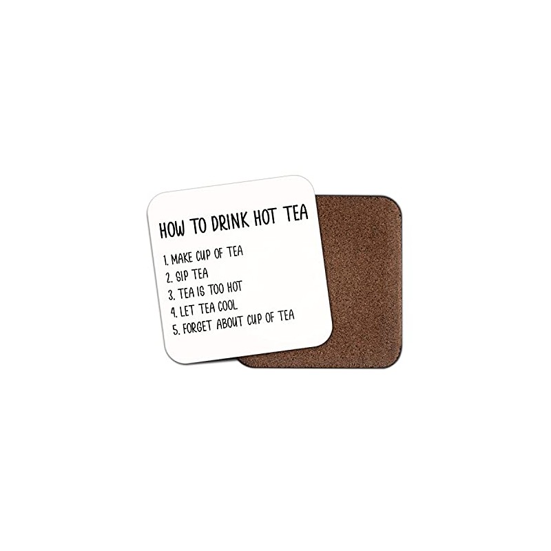 Square Single Coaster - How to Drink Tea Funny Gran