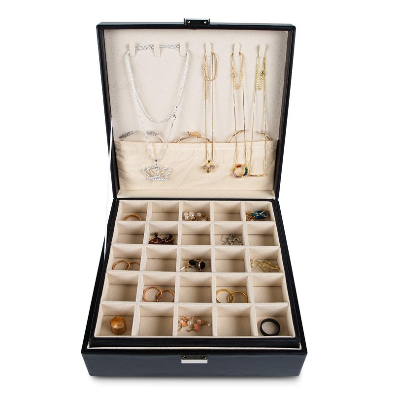Frebeauty Earring Holder Organizer, 50 Slots Earring Organizer,2 Layer Jewelry