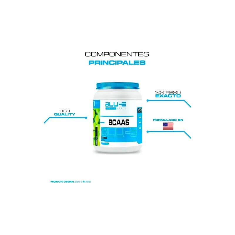 Suplementoaminoacidos Bcaas Blu-e 1kg Sabores 100 Servicios