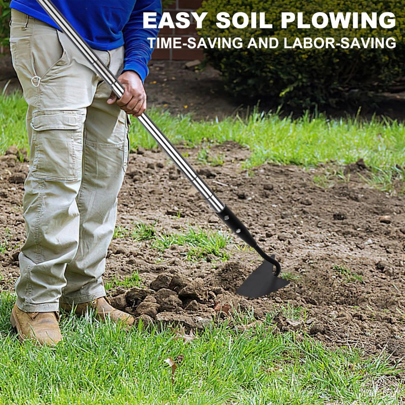 YEELOR Warren Hoe, Carbon Steel Triangle Garden Hoe with Stainless