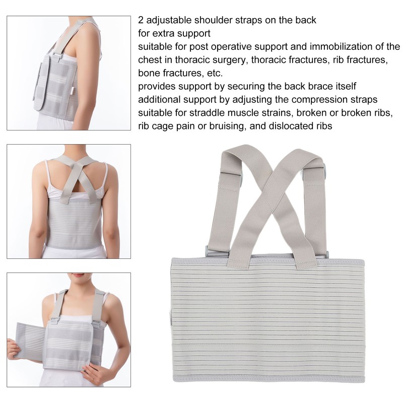 Chest Support Brace Breathable Elastic Dual Support Broken Rib Brace