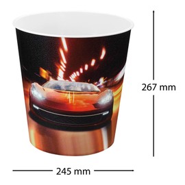 Idena Waste Paper Bin Polypropylene, 9 litres Racing Cars Racing car