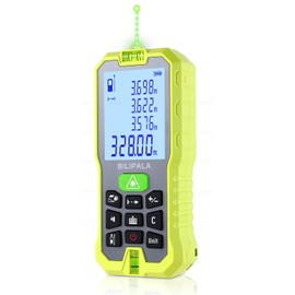 BILIPALA Laser Measure,100M/328ft Digital Laser Tape Measure with Backlit LCD,±2mm Accuracy, M/in/Ft Unit Switching, Measuring Distance,Area,Volume,Pythagoras Mode for Indoor/Outdoor Use(Green)