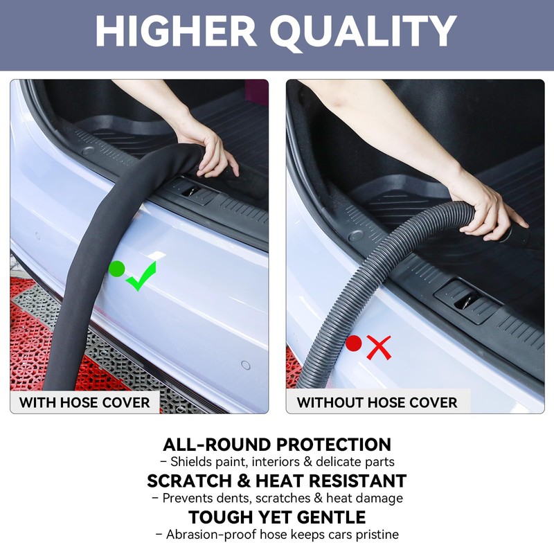 CCTIVED 5.9 Ft Neoprene Shop Vacuum Hose Cover, Wrap-Around Anti-Scratch