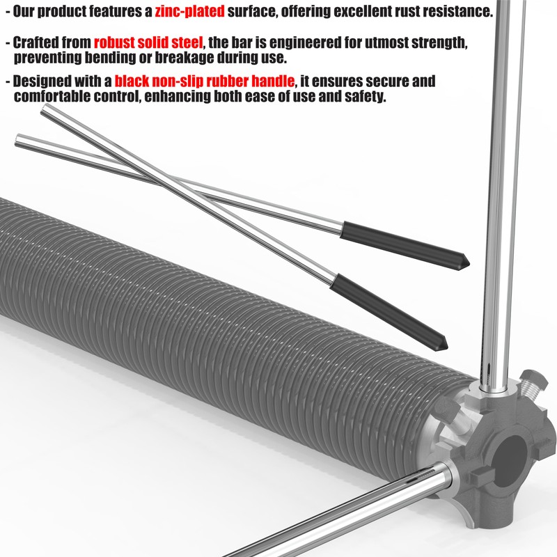 Blesseras Garage Door Torsion Spring Winding Bars with Non-Slip Handle,