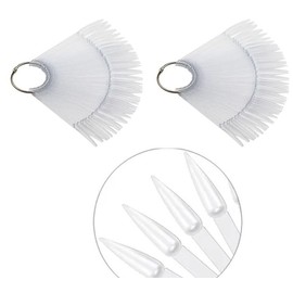 150 Piezas de Muestrario de Uñas Acrilicas para alicate de Color, con Argolla, Abanico, Tip, muestrario de uñas,exhibicion de uñas, suministros de arte de uñas,Punta Trasparente.