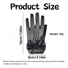 MANJIAMEI Flower Girls Gloves, Short Lace Princess Gloves for Little Girls, Bridesmaids Wedding Dress Gloves, Kids Wrist Length Mesh Gloves with Bowknot Pearl Decor for Evening Pageant Prom