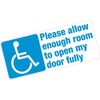 Allow Enough Room to Open Door Disabled Blue Badge Vinyl