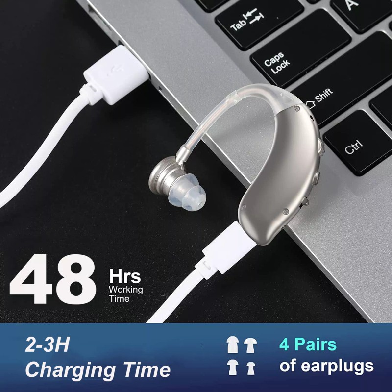 K&FCOPTEE Rechargeable Hearing Aids Seniors Hearing Loss 1 PSC Digital