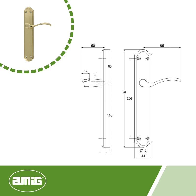 Amig - Door handle set - Made from zamak -