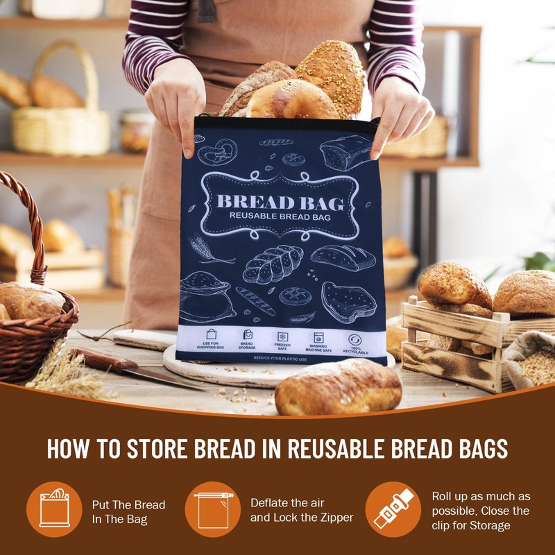 Ciciany Bread Bags, 2 Packs Bread Bags to Keep Fresh,