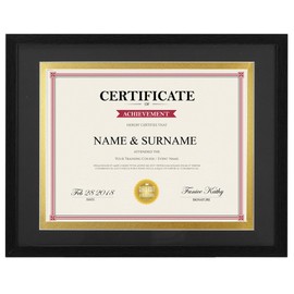 Giftgarden 8.5 x 11 Diploma Frame, 11x14 Frame Matted to 8.5x11 Certificate Document Award Degree with Mat, Wall and Tabletop Display