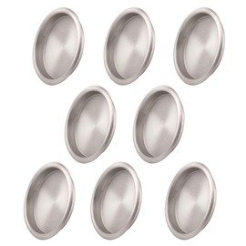 KOVOSCH 8 Pack Closet Door Finger Pull Satin Nickel- 2-1/8” Round Sliding Finger Door Pull, Easy Snap-in Installation