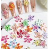 UCCASA 50Pcs Ice Flower Nail Charms 3D Resin Colorful Art
