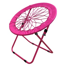 THESEATOP Folding Dish Saucer Bungee Chair, Support Up to 225 Lbs, Portable Bouncy Chair for Outdoor Indoor Bedroom Dorm and Camping (Pink)