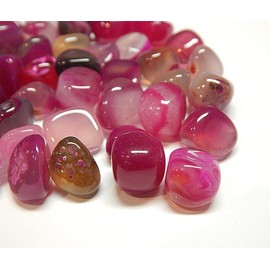 Pack of 50 Agate Gemstones Semi-Precious Stones Beads 9 mm ~ 15 mm Tumbled Stones Gemstone Semi-Precious Stone for Gemstone Game for Treasure Hunting and Decoration (Pink)