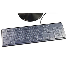 Clear Anti Dust Silicone Keyboard Protector Skin Cover Compatible with Dell KB212-B & Dell KB4021 Desktop PC Keyboard, Dell 2GR91, Dell 4G481 Slim USB 104-Key Keyboard (Transparent)