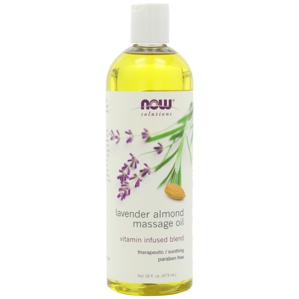 NOW Lavender Almond Massage Oil, 16-Ounces (Pack of 2)