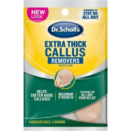 Dr. Scholl's Foot Callus Remover Extra Thick Pads Callus Removers Treatment 4 ct
