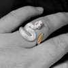 HAIXIAN Cool Unisex Silver Wrap Snake Ring,Punk Gothic Biker Cocktail