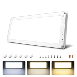 RV LED Light Interior 15W 16.7" X 6.6" 1500LM TrustWheel Camper Lights Interior with 12V 3 Color Temperature and Stepless Dimming - Energy-efficient RV Ceiling Light for Trailer Boat Car, 1 Pack