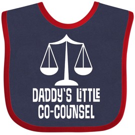inktastic Lawyer Daddys Little Co Counsel Baby Bib Navy and Red 346a6