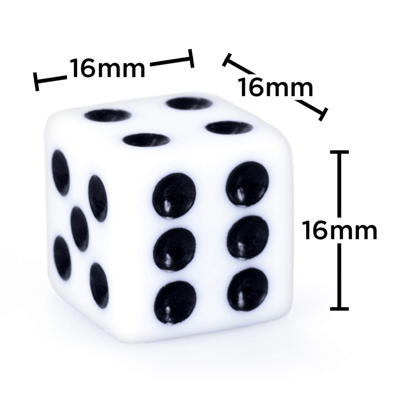 50 Pack of Bulk Six Sided Dice |D6 Standard 16mm